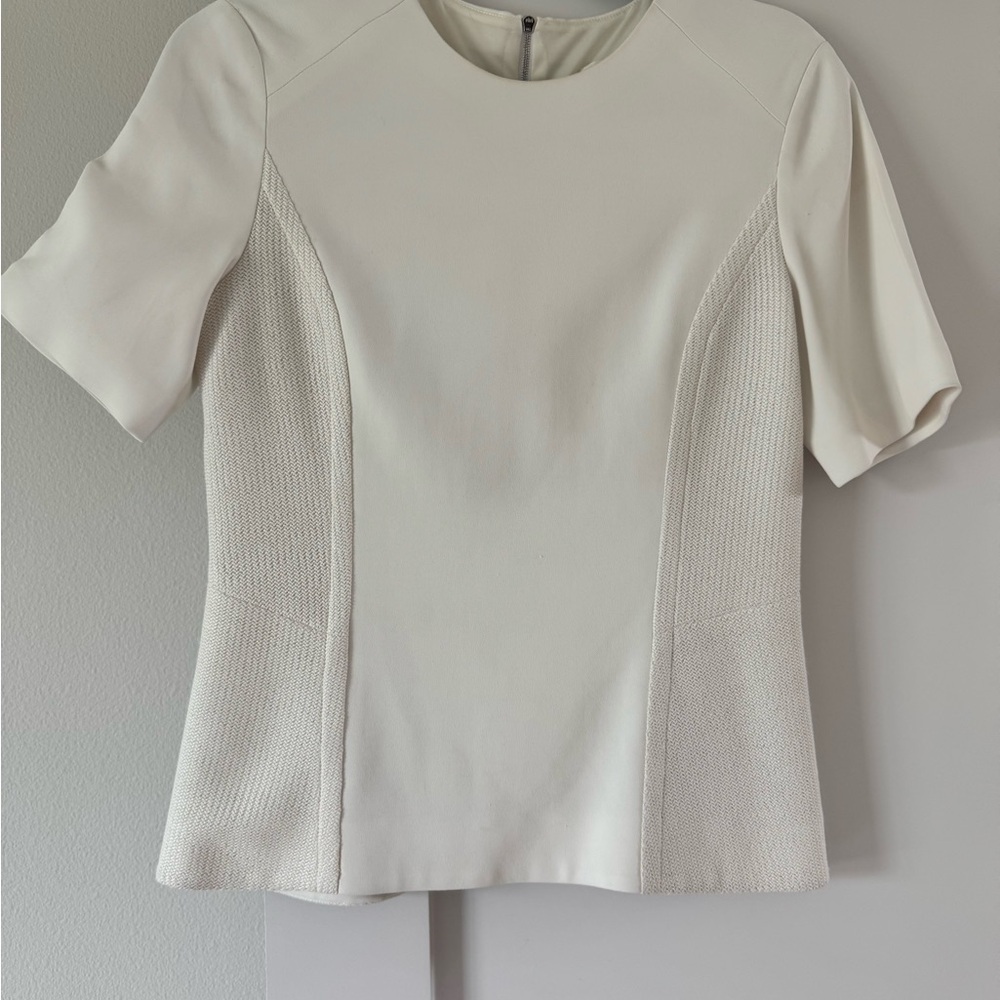 Rag & Bone Cream Textured Fitted Women's Blouse